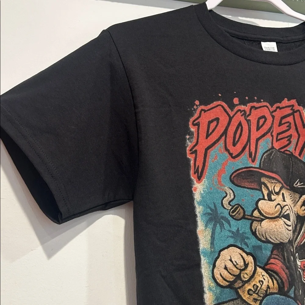 Popeye x Chicago Bulls NBA streetwear Graphic T-Shirt black unisex adult small - Picture 4 of 5